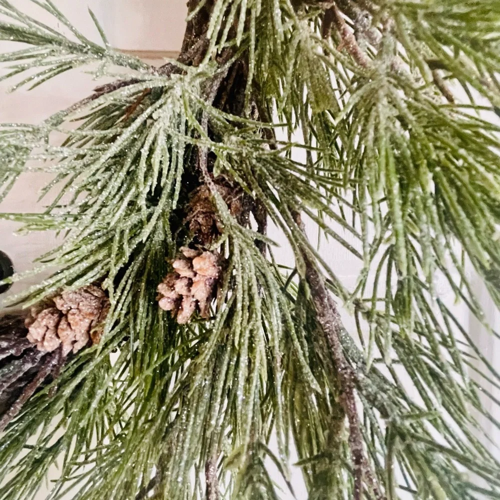 *Glittered Woodland Pine Wreath, 21”